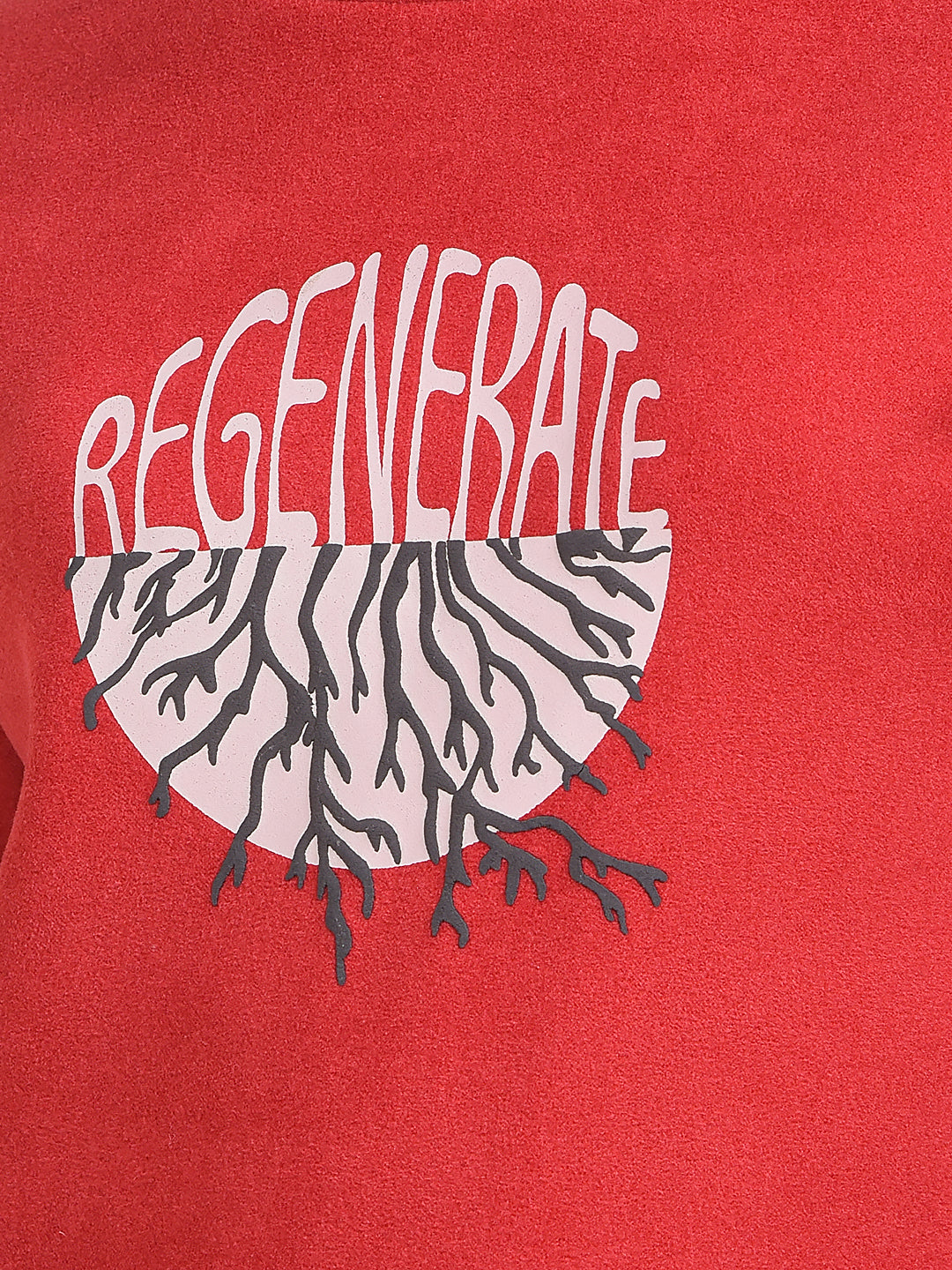Red Typographic Print Sweatshirt