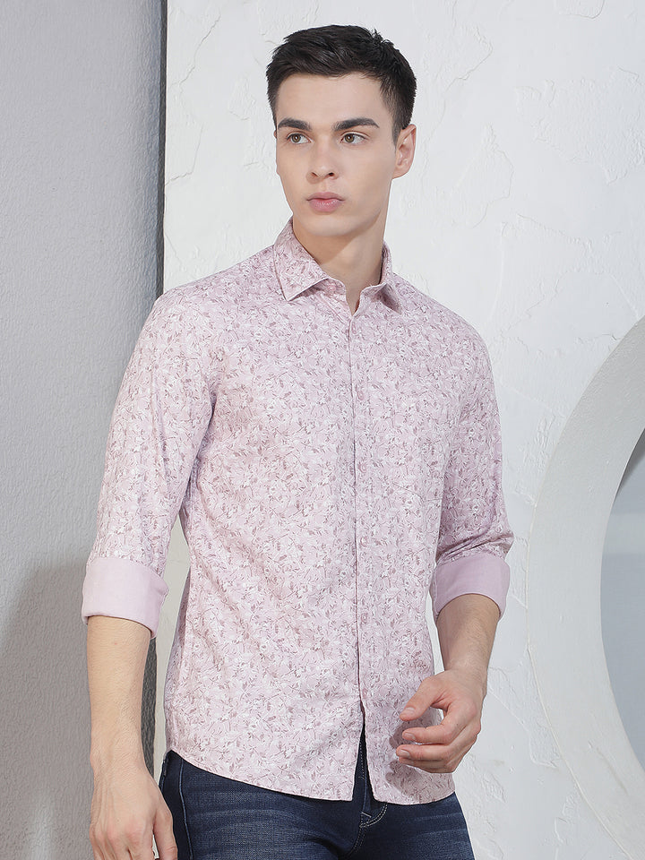 Pink Floral Print Shirt
