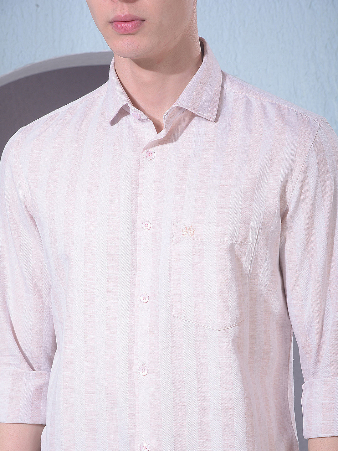 Pink Vertical Stripes Shirt