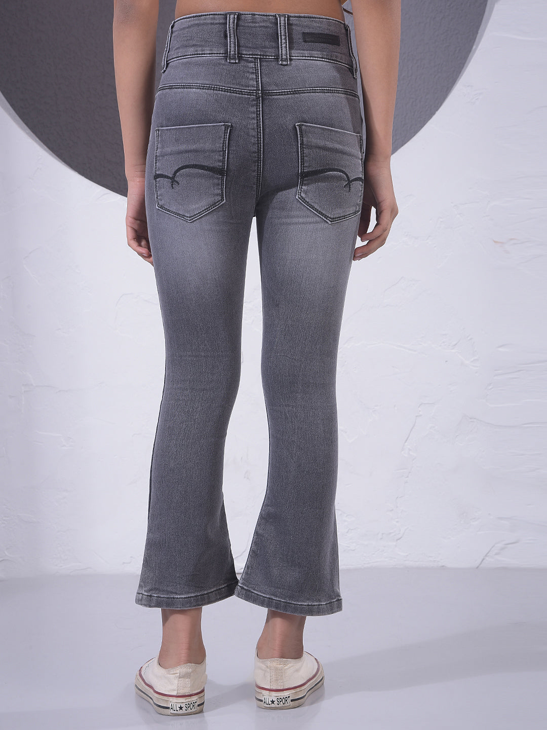 Black Bootcut High-Waist Jeans-Girls Jeans-Crimsoune Club