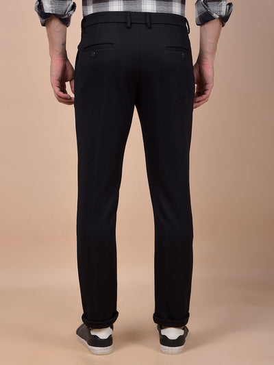 Chic Navy Blue Knitted Trousers