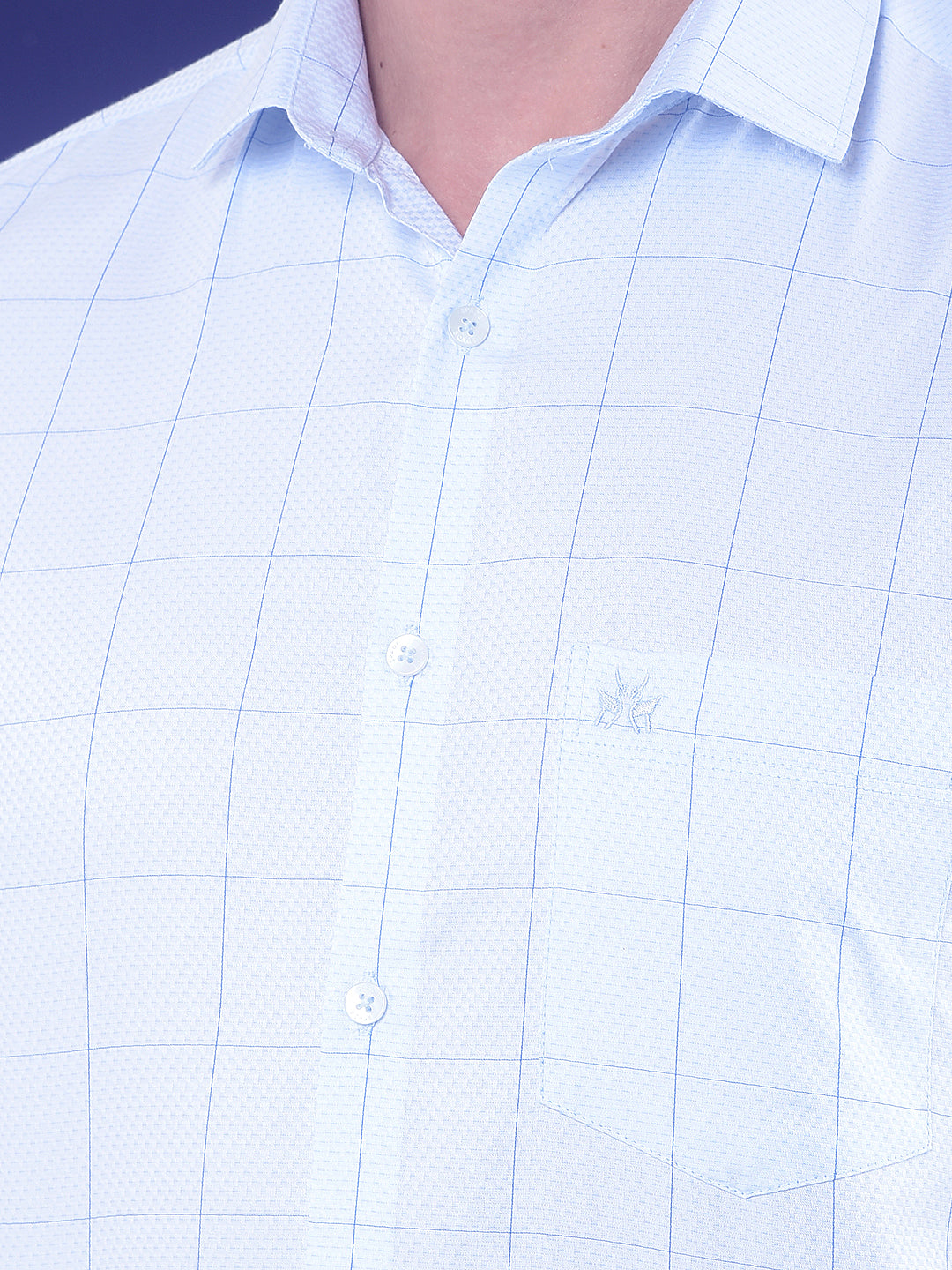 Blue Checked 100% Cotton Shirt