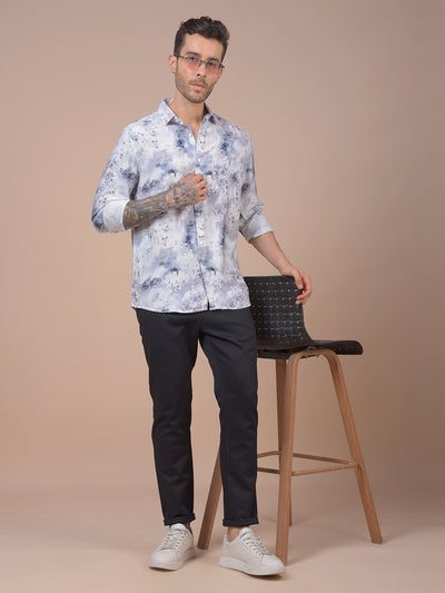 Purple Floral Print Shirt