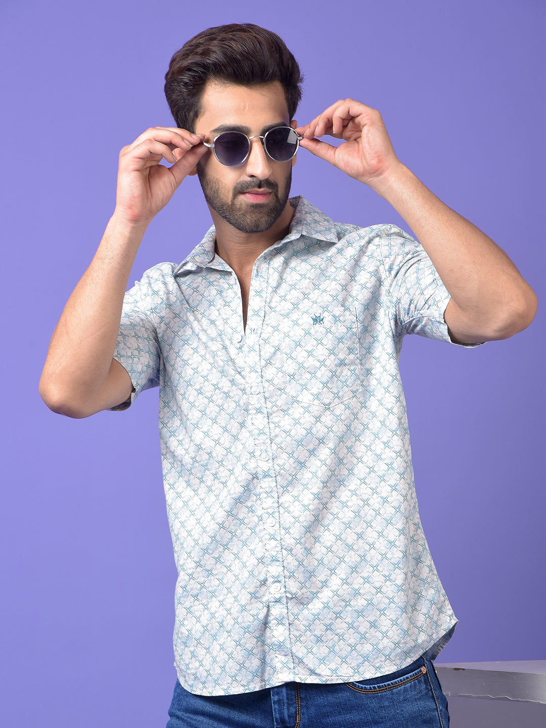 Green Printed Shirt