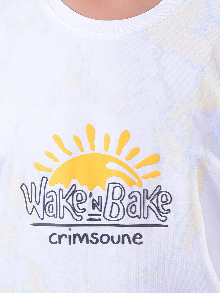 White Printed T-Shirt-Boys T-Shirts-Crimsoune Club