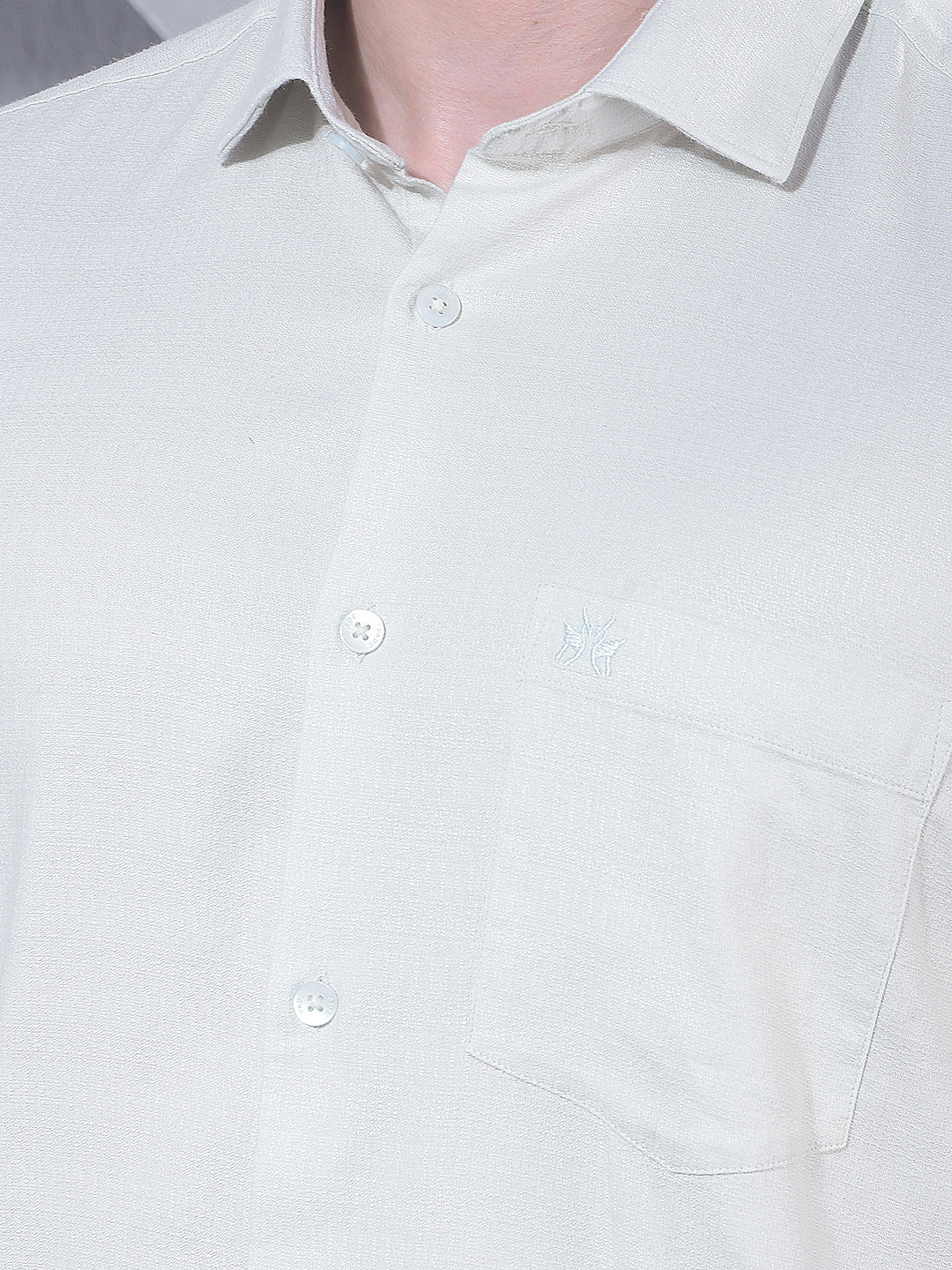 Textured Green Jacquard Shirt