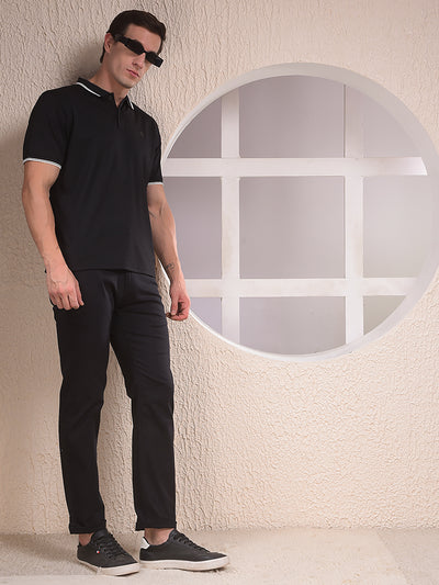 Spunky Black Straight Trousers