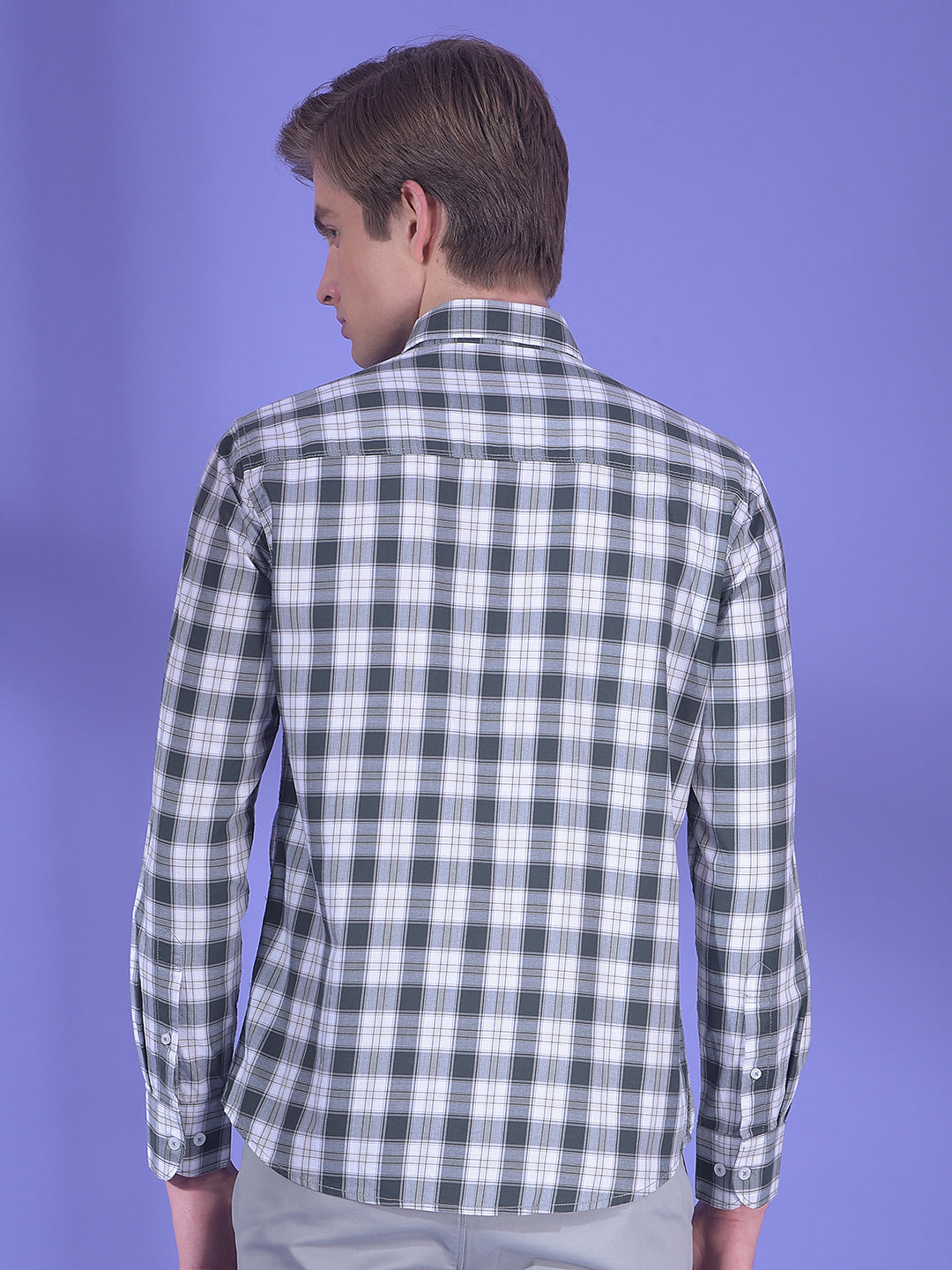 Verve Slate Checked 100% Cotton Shirt