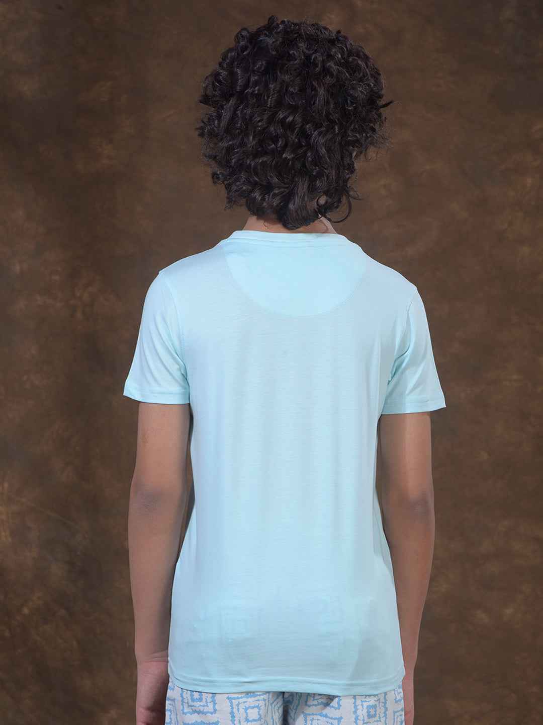 Blue Typographic Print T-Shirt