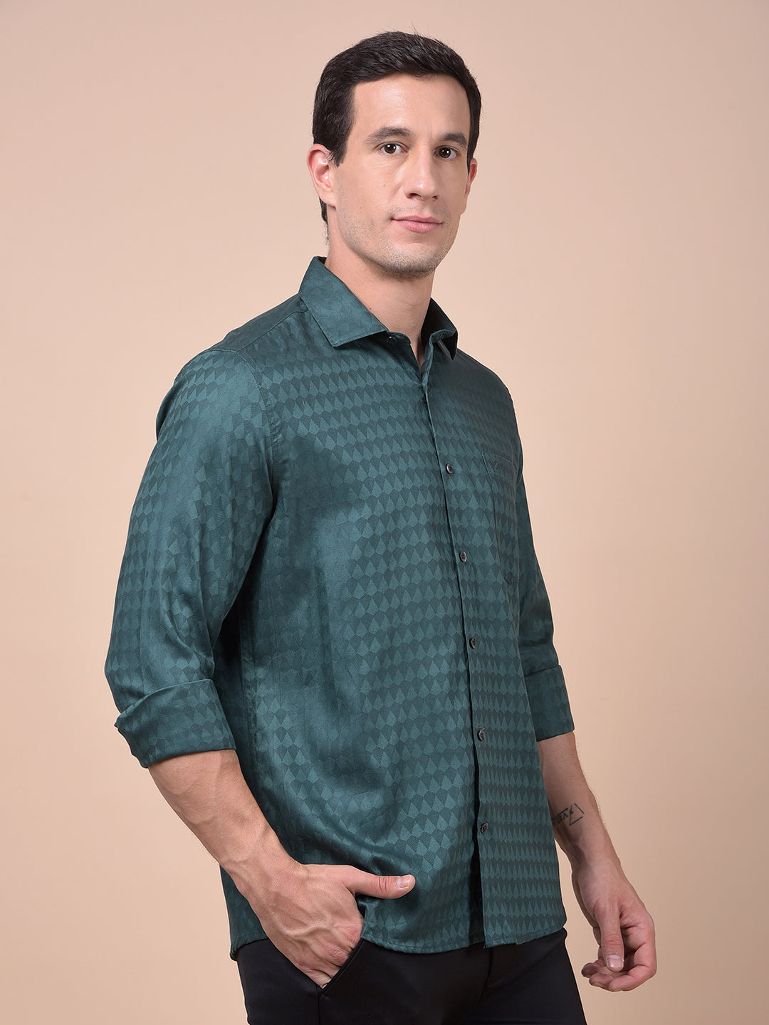 Classique Green Printed Shirt
