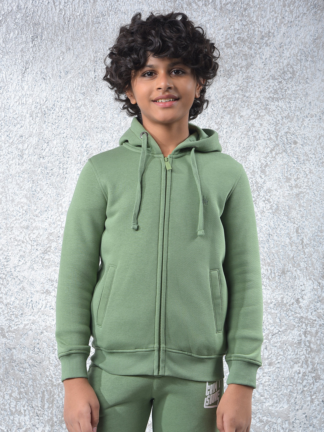 Green Hooded Neck Sweatshirt