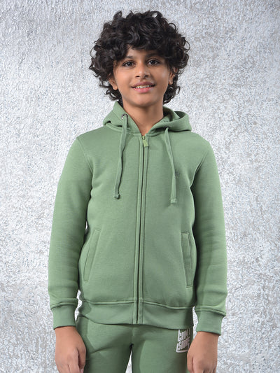 Green Hooded Neck Sweatshirt