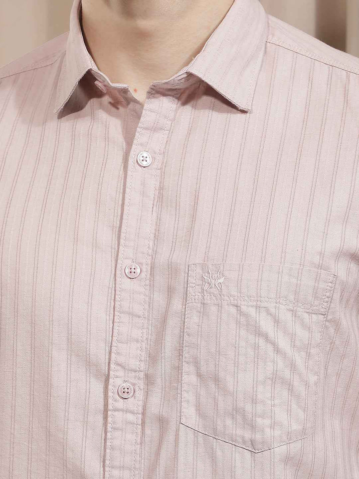 Pink Vertical Stripes Shirt