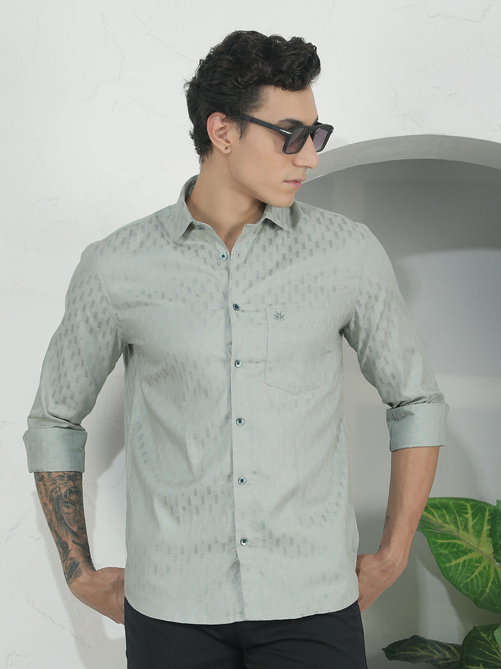 Luxe Forest Green Jacquard Shirt