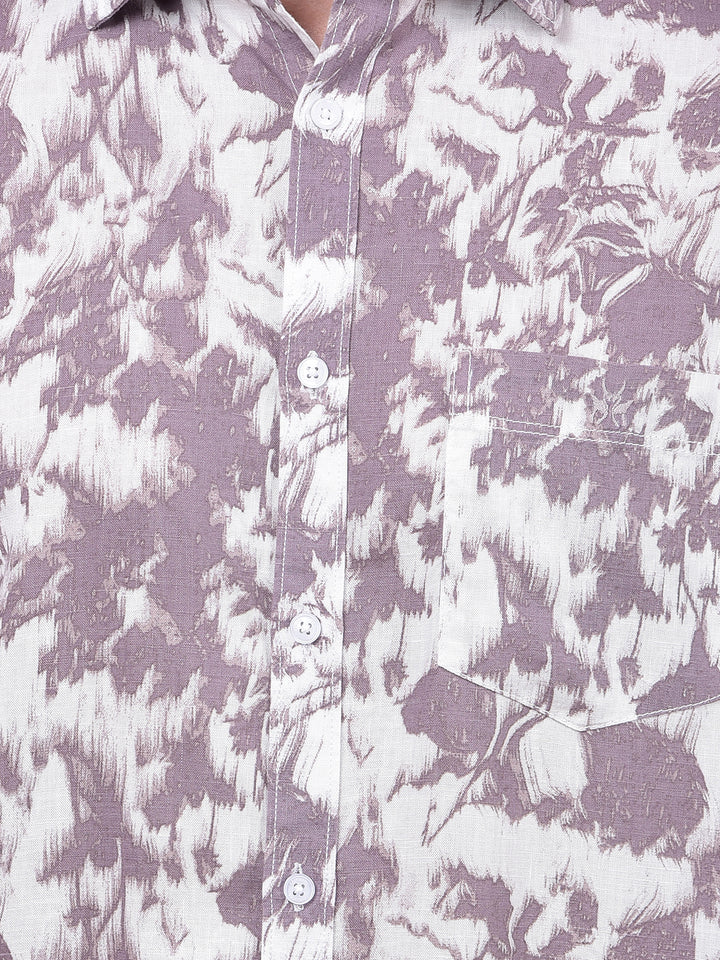 Purple Floral Print Shirt
