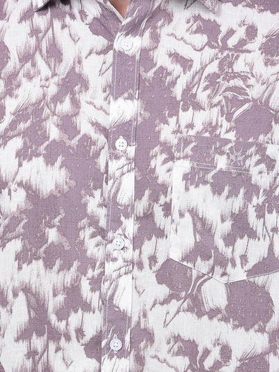Purple Floral Print Shirt