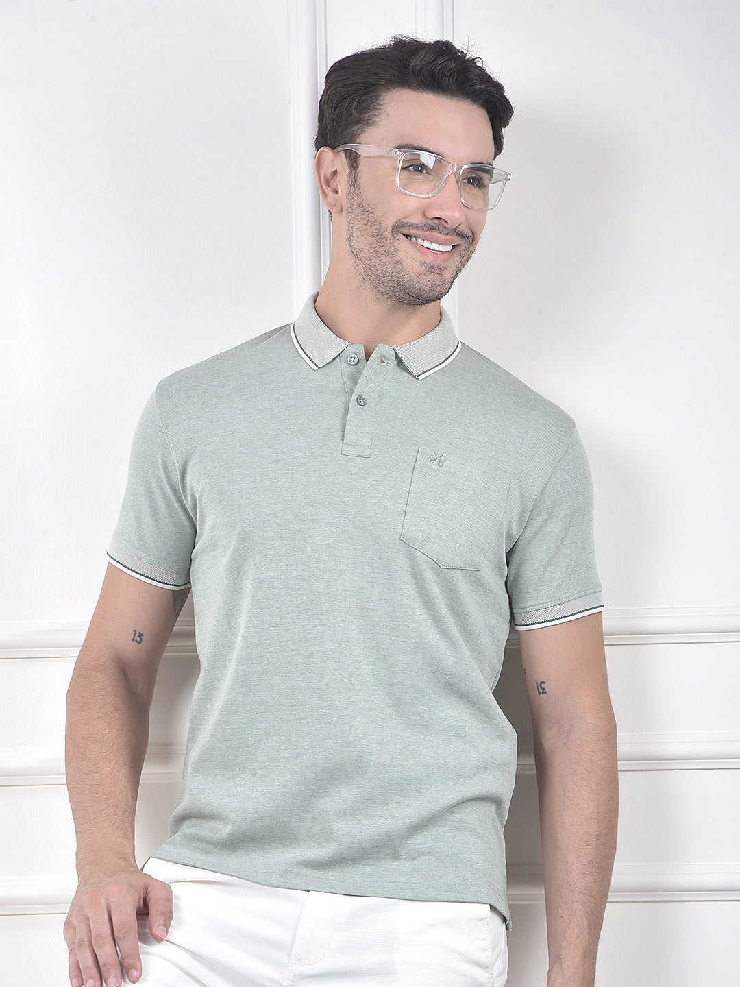 Green Polo Neck T-Shirt
