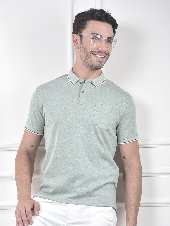 Green Polo Neck T-Shirt