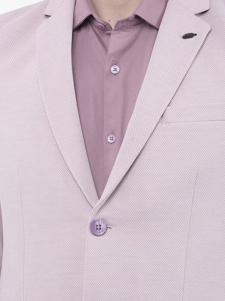 Pink Notched Lapel Single-Breasted Blazer