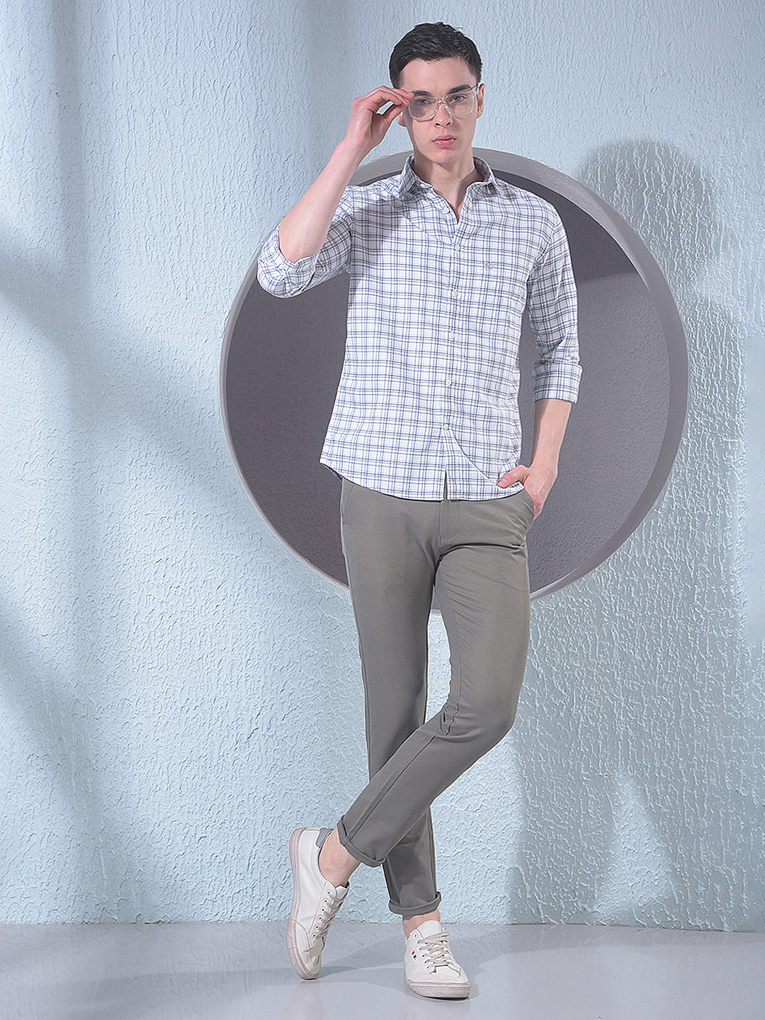 White Checked 100% Cotton Shirt