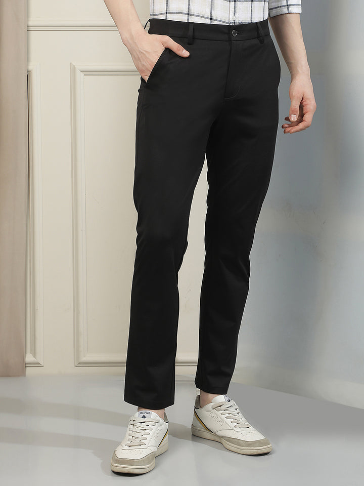 Signature Midnight Black Knitted Trousers