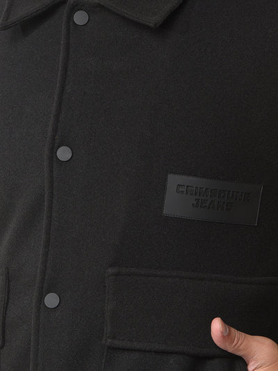 Black Color-Block Shacket