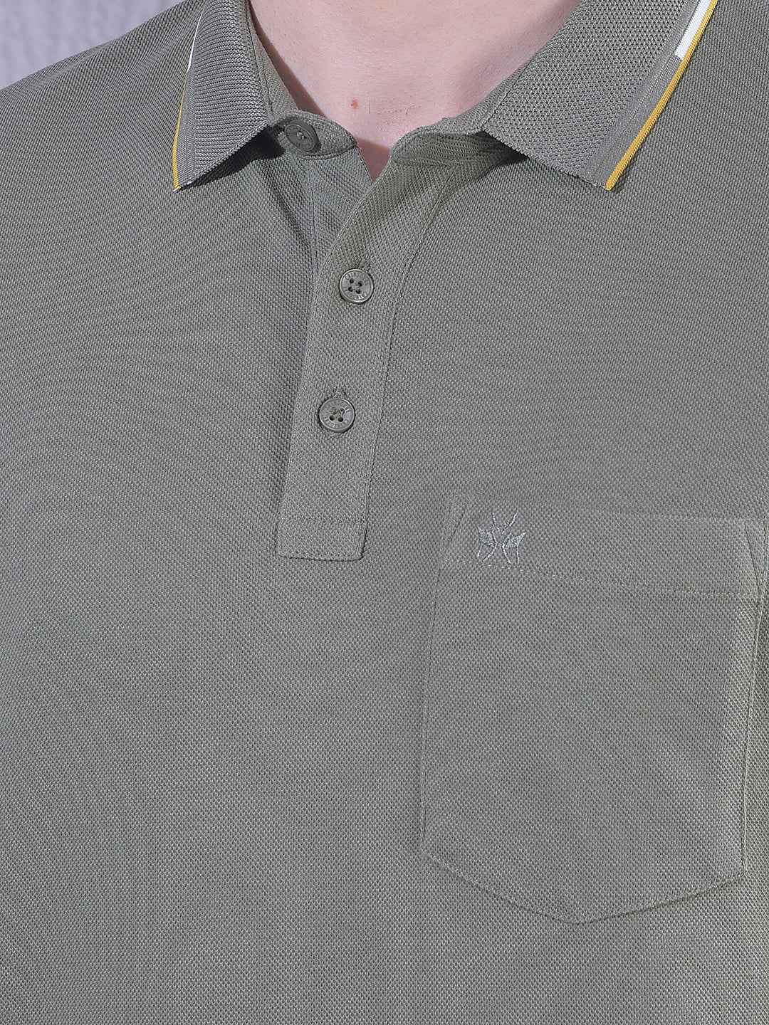 Olive Polo Neck T-Shirt