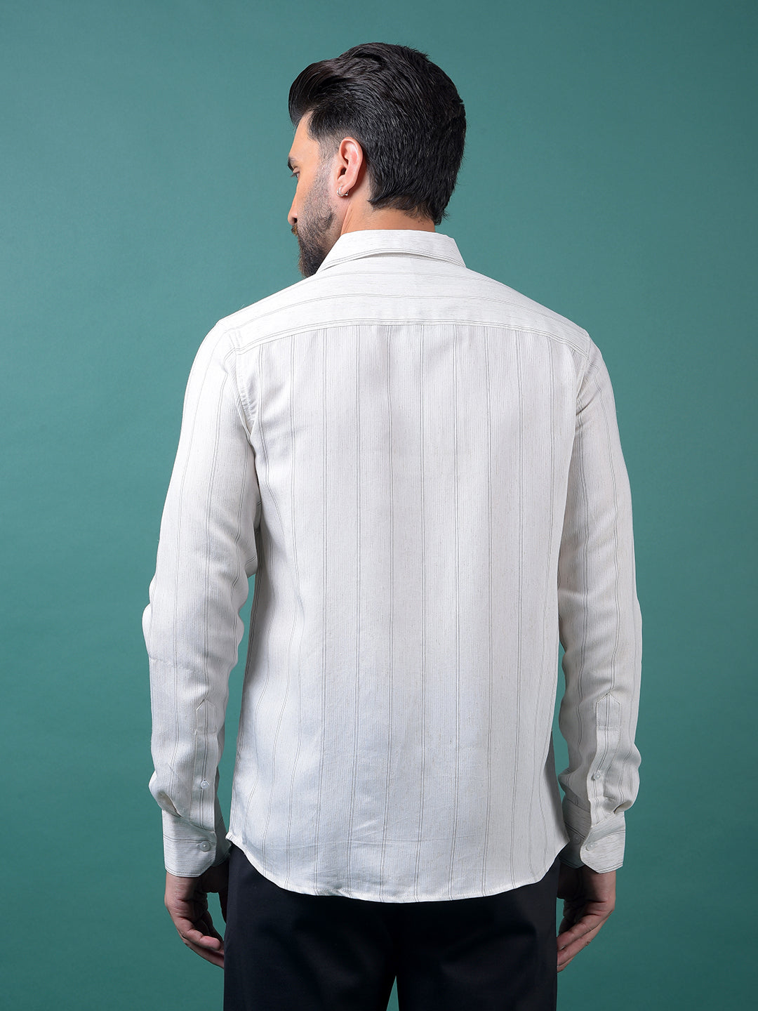 White Vertical Stripes Shirt