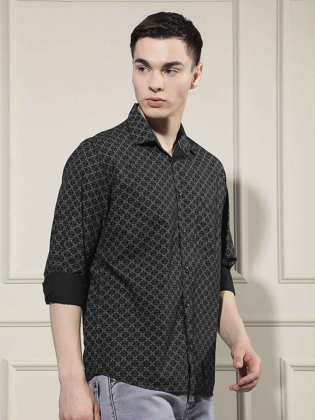 Midnight Black Printed Shirt