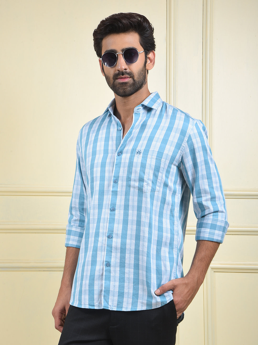 Fresh Mode Blue Checked Shirt