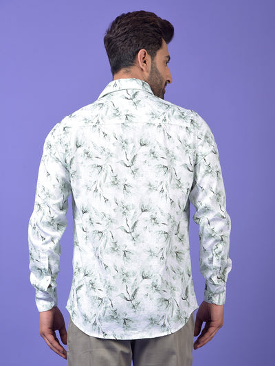 Green Floral Print 100% Cotton Shirt