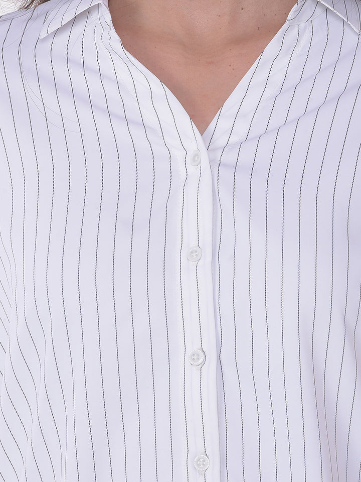 White Vertical Stripes Shirt