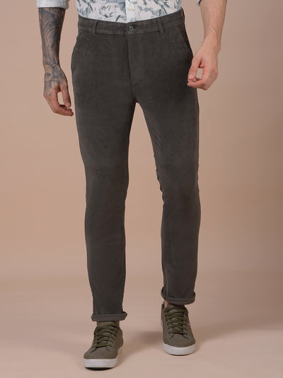 Olive Printed Corduroy Trousers