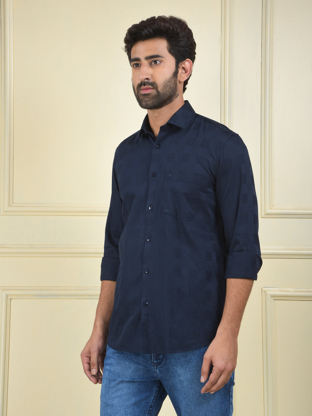 Navy Blue 100% Cotton Shirt