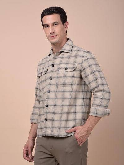 Yellow Checked 100% Cotton Shirt