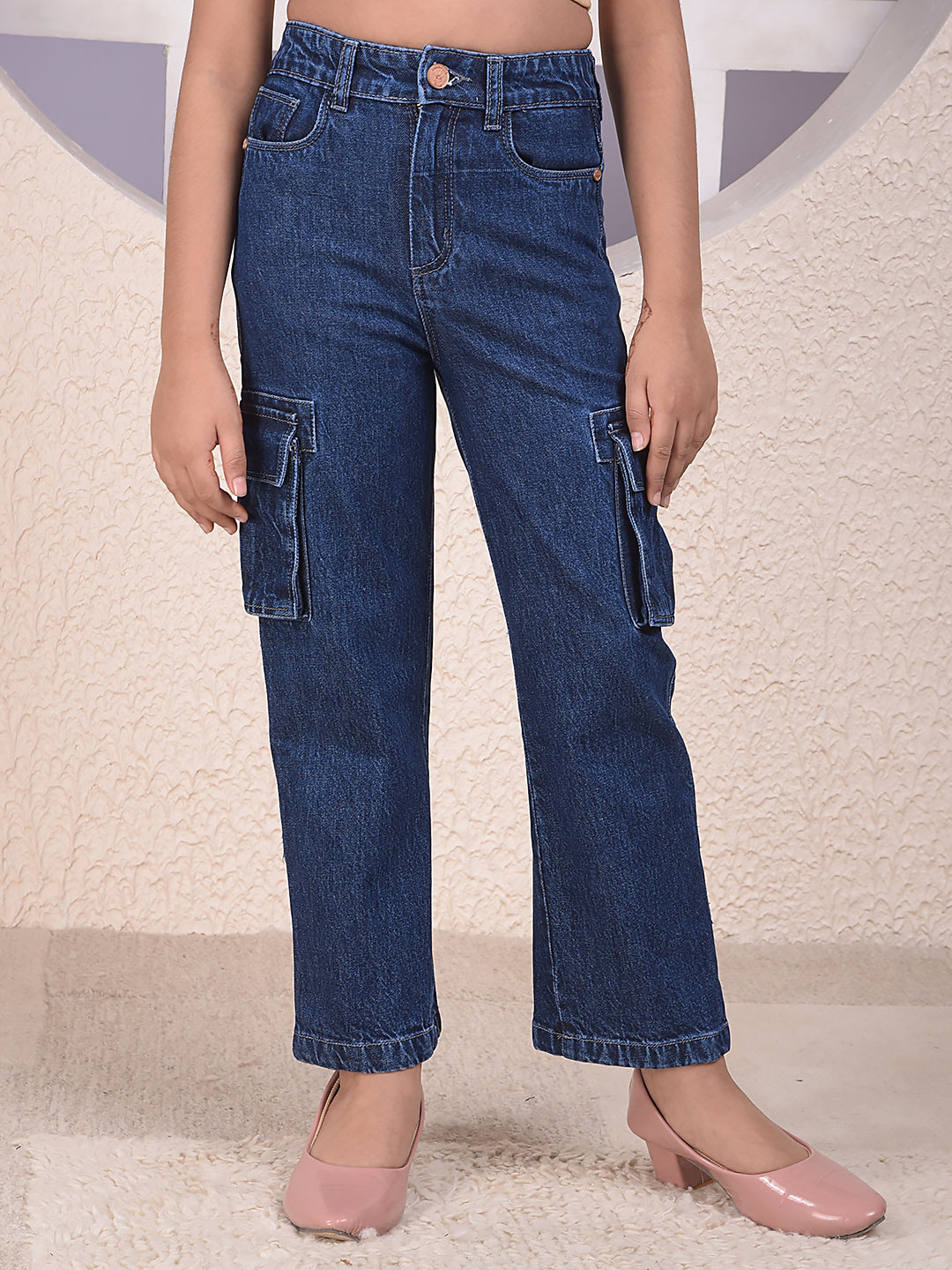 Blue Baggy Cargo Jeans