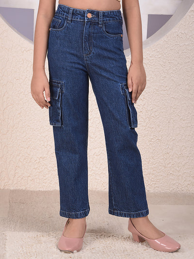 Blue Baggy Cargo Jeans