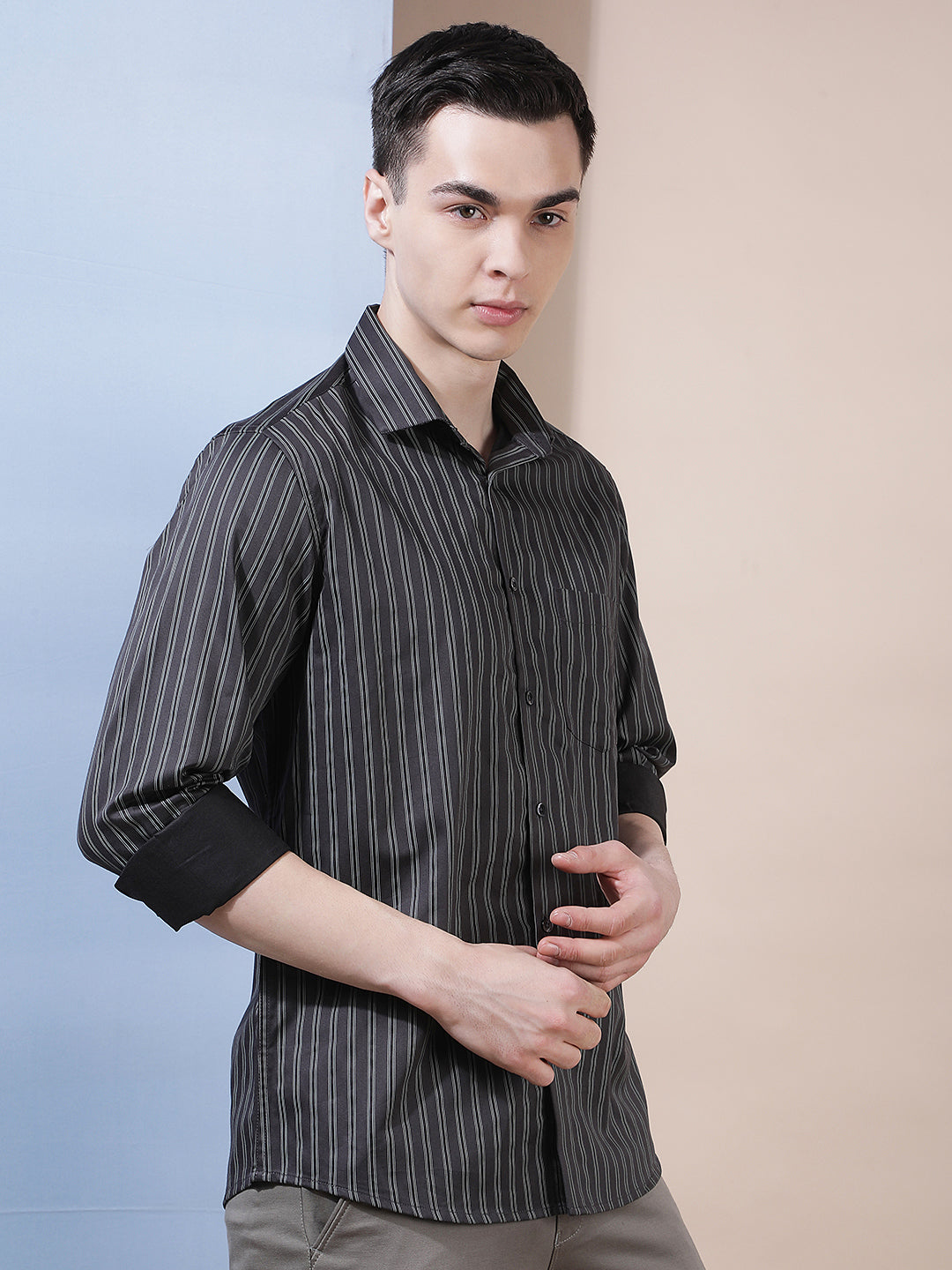 Black Vertical Stripes Shirt
