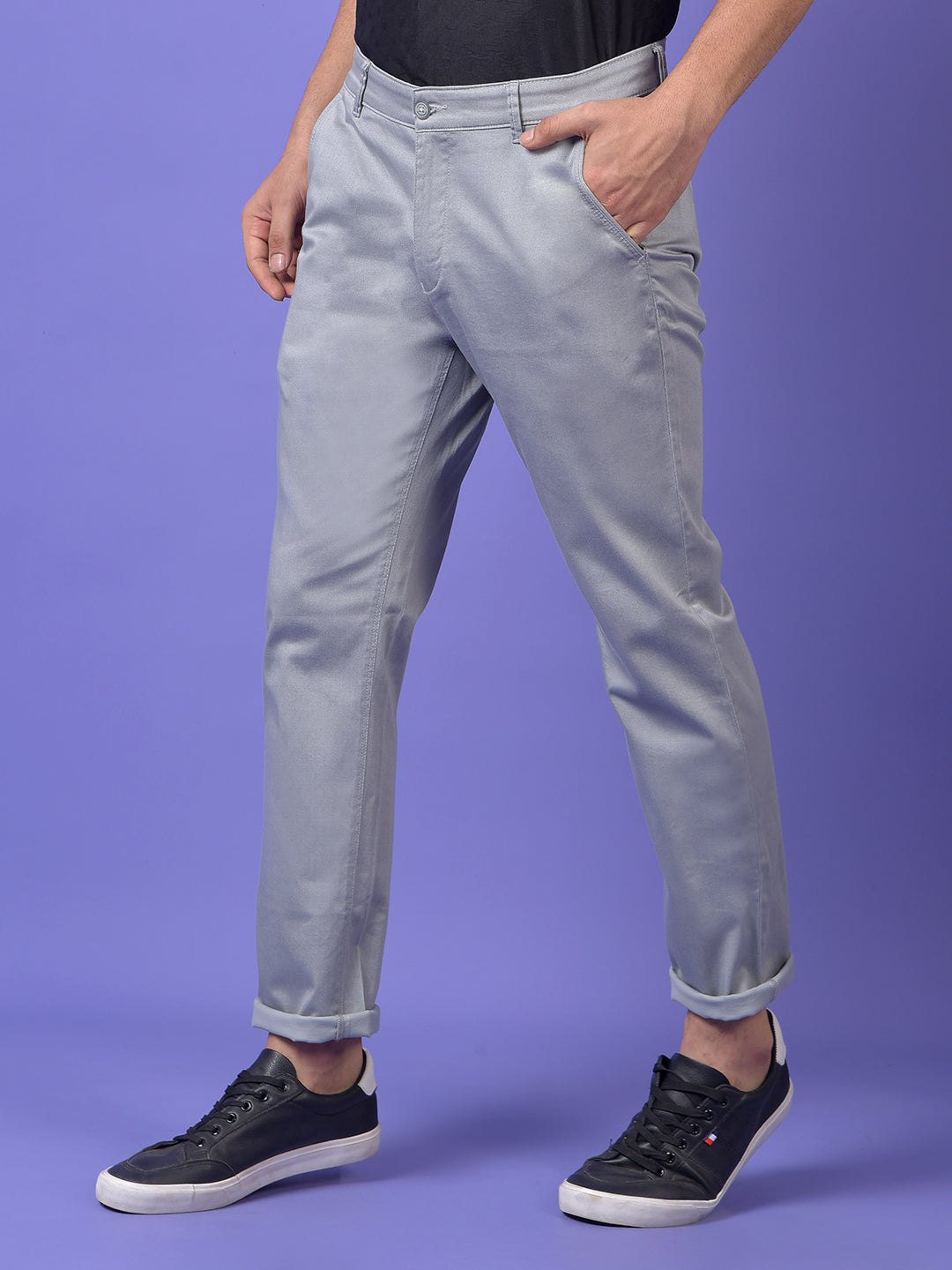 Grey Printed Trousers