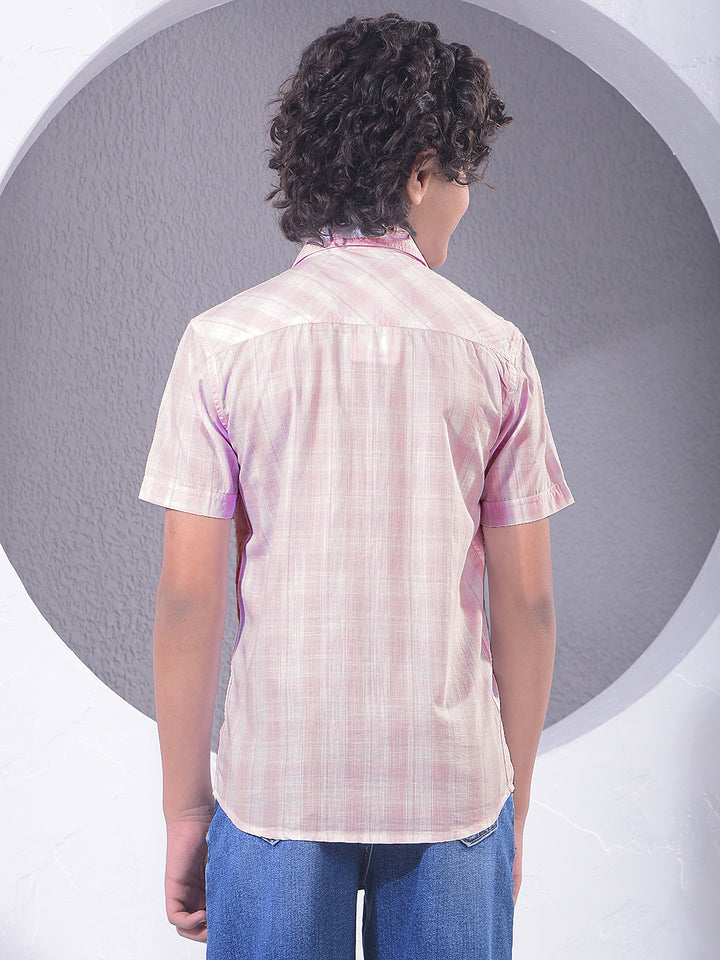 Pink Checked 100% Cotton Shirt