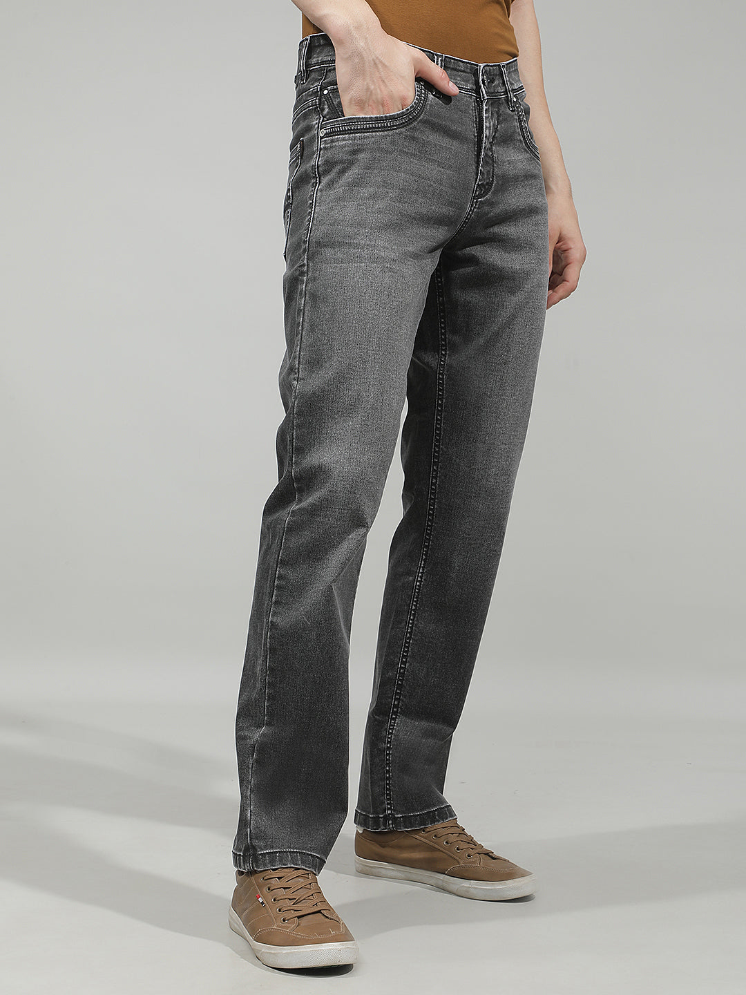 Refined Iron Grey Straight Jeans