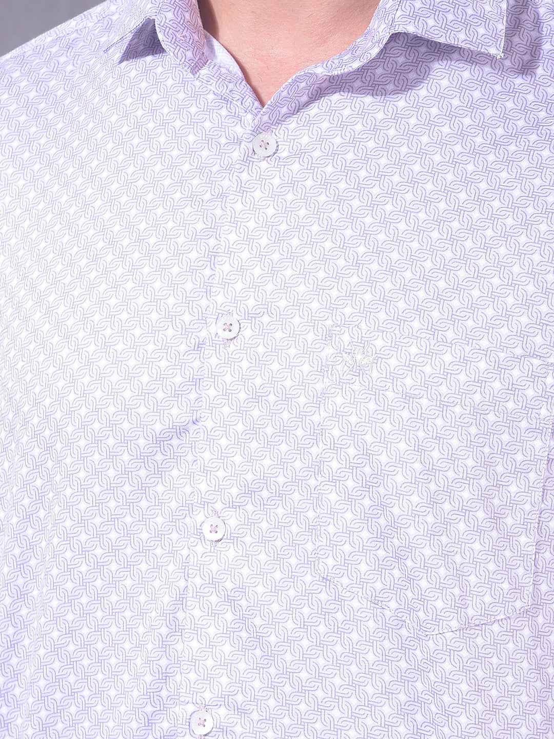 Purple Printed 100% Cotton Shirt