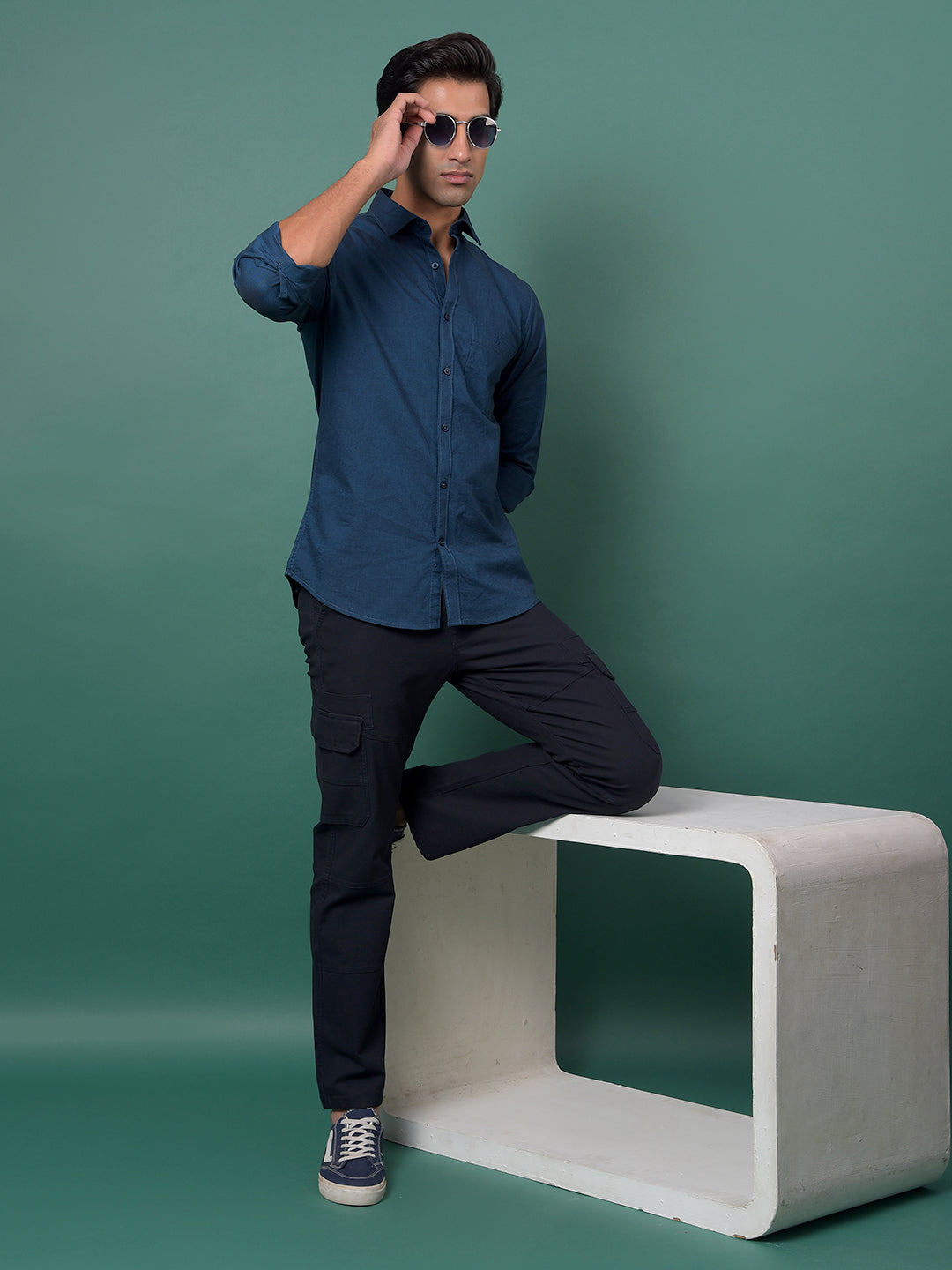 Navy Blue Cargo Trousers
