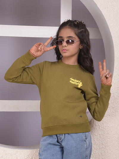 Pastel Pop Relaxed Olive Sweatshirt