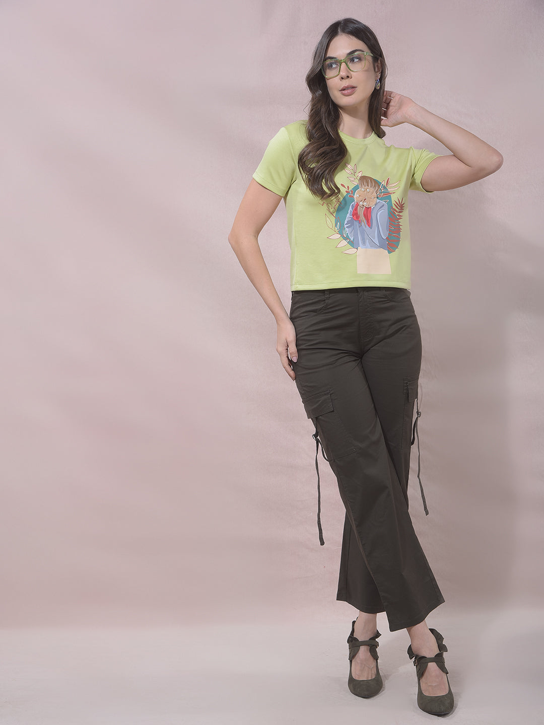 ZestLime Portrait Embellished T-Shirt