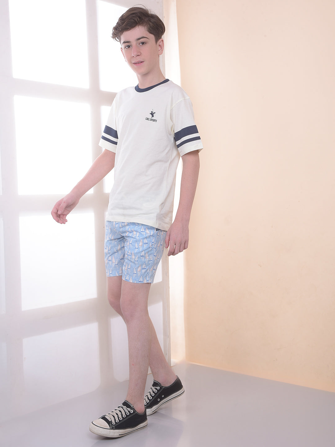 Sky Blue 100% Cotton Printed Boxers