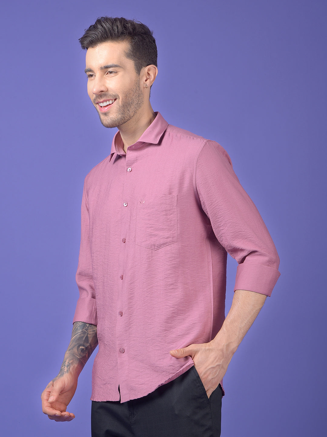Pink Textured Shirt