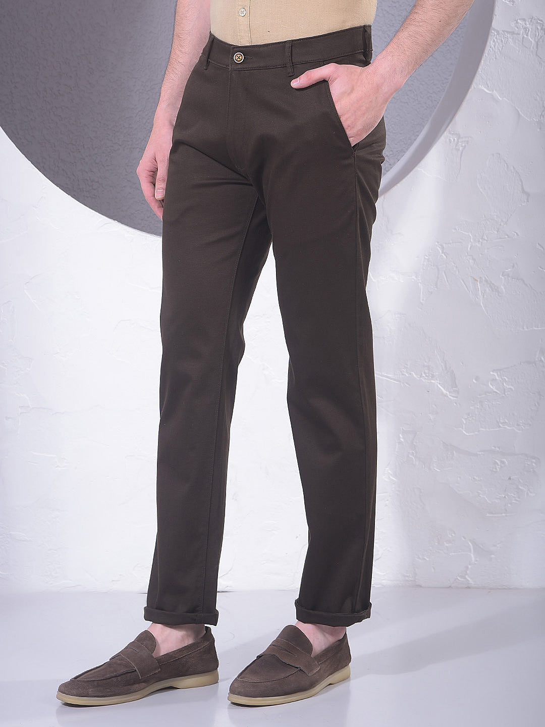Rich Brown Straight Trousers