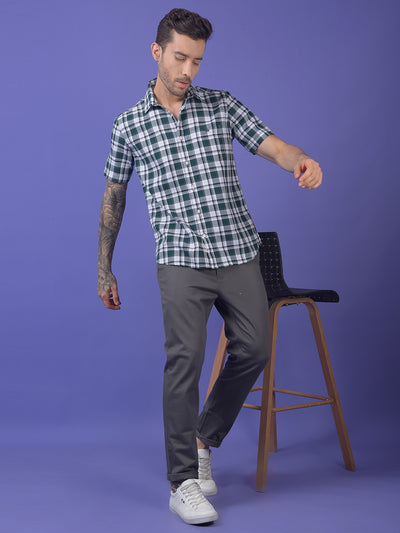 Green Checked 100% Cotton Shirt