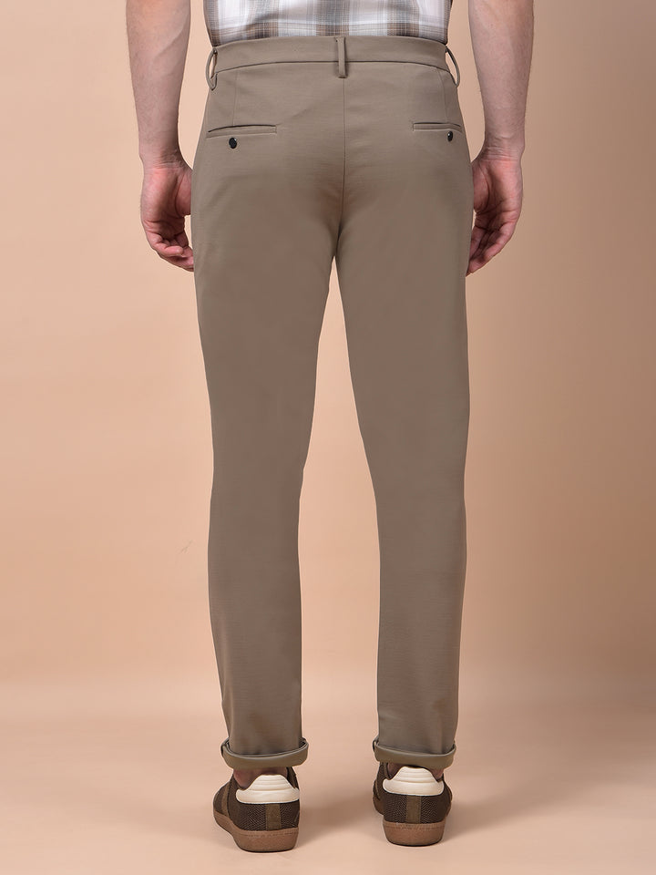Elevated Khaki Knitted Trousers